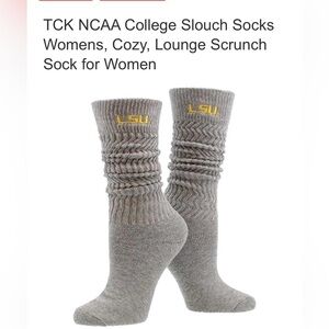 LSU Gray Socks for Women